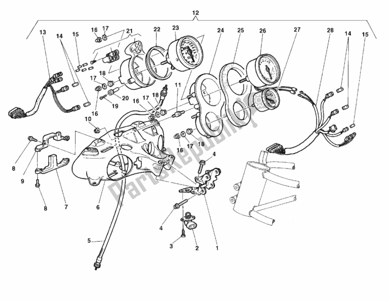 All parts for the Meter of the Ducati Superbike 996 1999