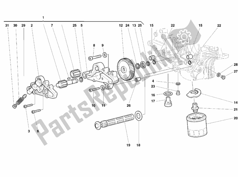 Tutte le parti per il Pompa Dell'olio - Filtro del Ducati Superbike 996 1999