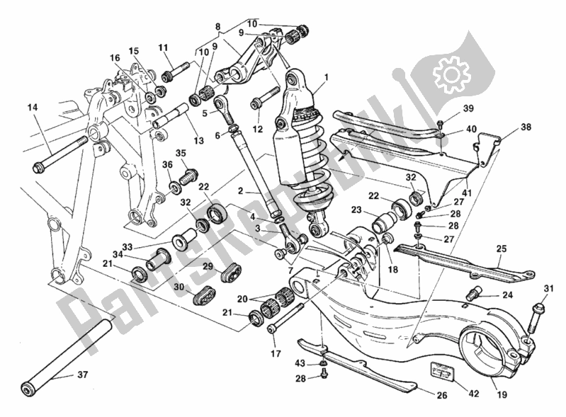 Alle onderdelen voor de Schokdemper Achter van de Ducati Superbike 996 1999