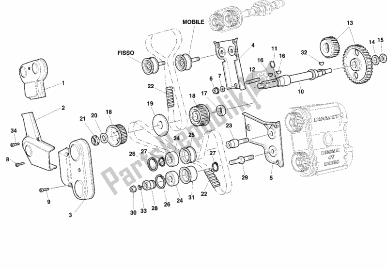 Alle onderdelen voor de Distributieriem van de Ducati Superbike 996 1999