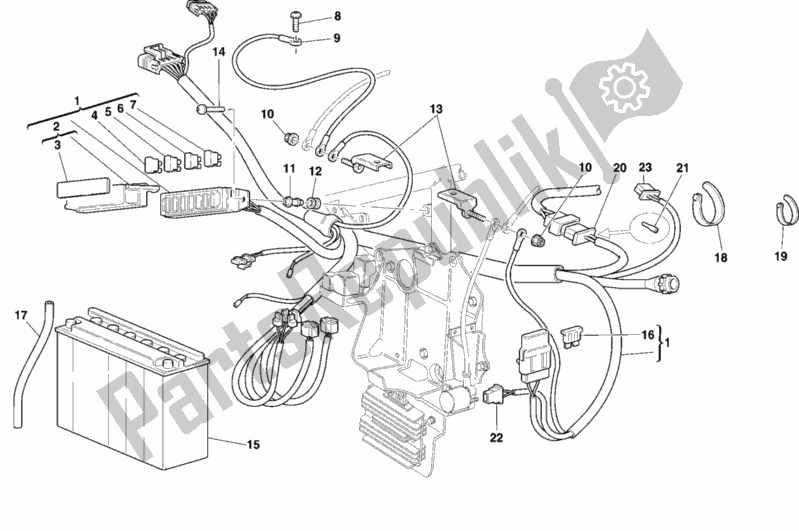 Alle onderdelen voor de Kabelboom van de Ducati Superbike 996 1999