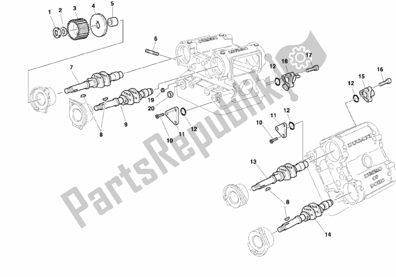 Tutte le parti per il 014 - Albero A Camme del Ducati Superbike 996 2000