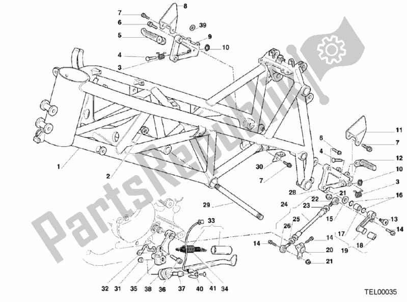 Alle onderdelen voor de Kader van de Ducati Superbike 996 2000