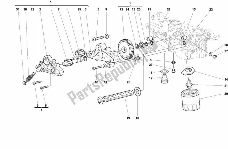 Alle onderdelen voor de Oliepomp - Filter van de Ducati Superbike 996 2000