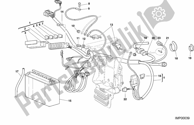 Tutte le parti per il Cablaggio Elettrico del Ducati Superbike 996 2000