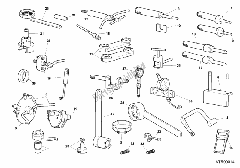 Alle onderdelen voor de Werkplaatsgereedschap, Motor van de Ducati Superbike 996 2000