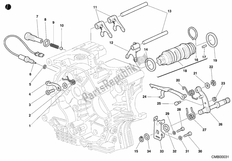 Todas las partes para 002 - Leva De Cambio - Horquilla de Ducati Superbike 996 2001