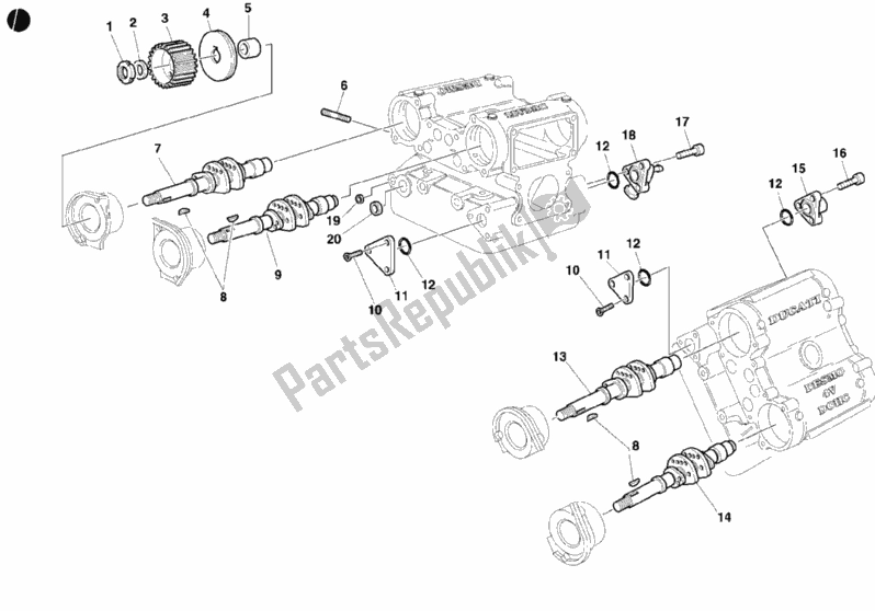 Tutte le parti per il 014 - Albero A Camme del Ducati Superbike 996 2001