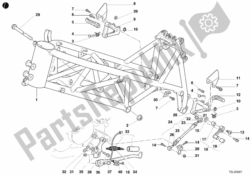 Tutte le parti per il Telaio del Ducati Superbike 996 2001