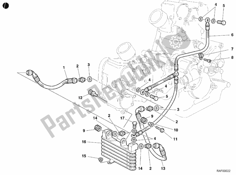 Tutte le parti per il Radiatore Dell'olio del Ducati Superbike 996 2001