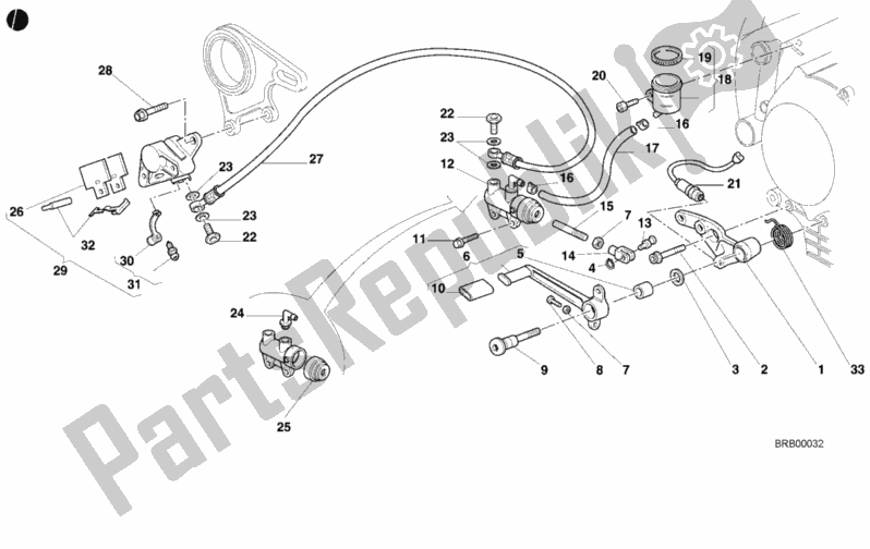 Tutte le parti per il Sistema Frenante Posteriore del Ducati Superbike 996 2001