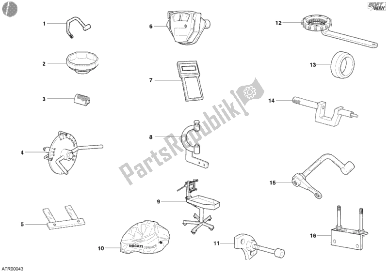 Todas las partes para 001 - Herramientas De Servicio De Taller, Motor de Ducati Superbike 998 2002