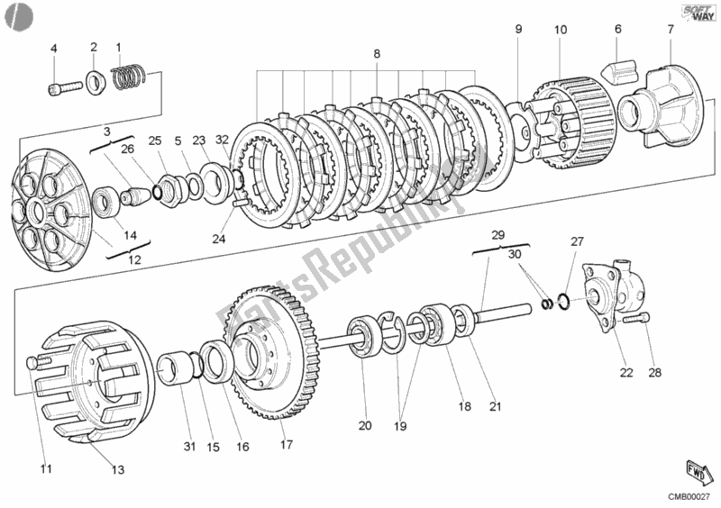 Todas las partes para Embrague de Ducati Superbike 998 2002