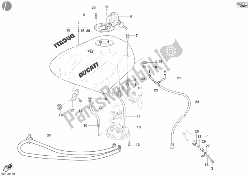 Todas las partes para Depósito De Combustible de Ducati Superbike 998 2002