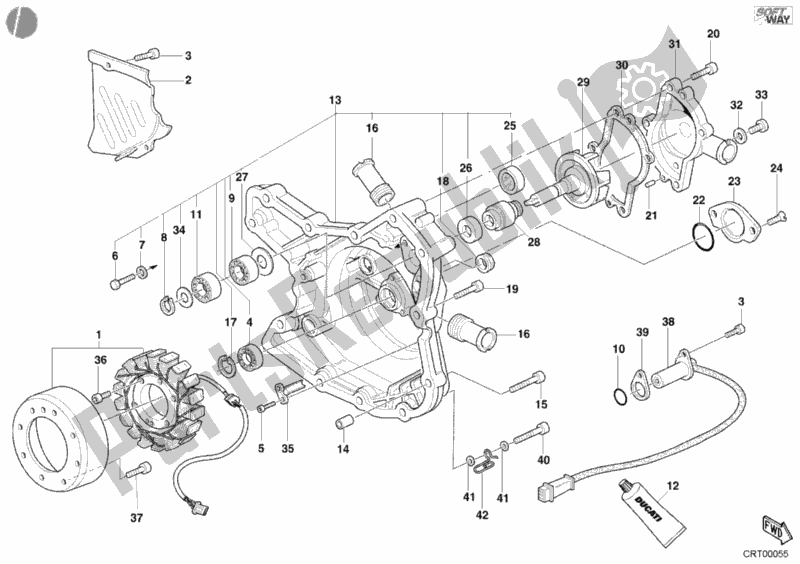 Todas las partes para Cubierta Del Generador - Bomba De Agua de Ducati Superbike 998 2002