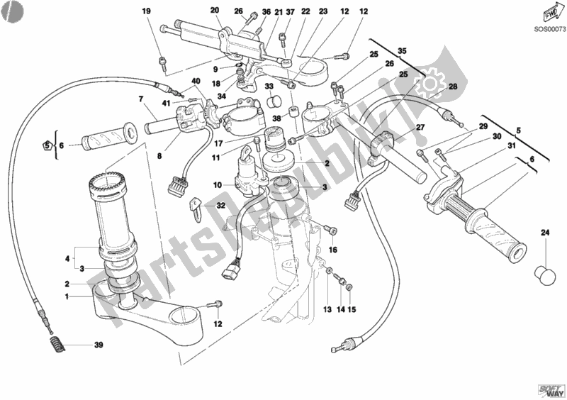 Todas las partes para Manillar 998s de Ducati Superbike 998 2002