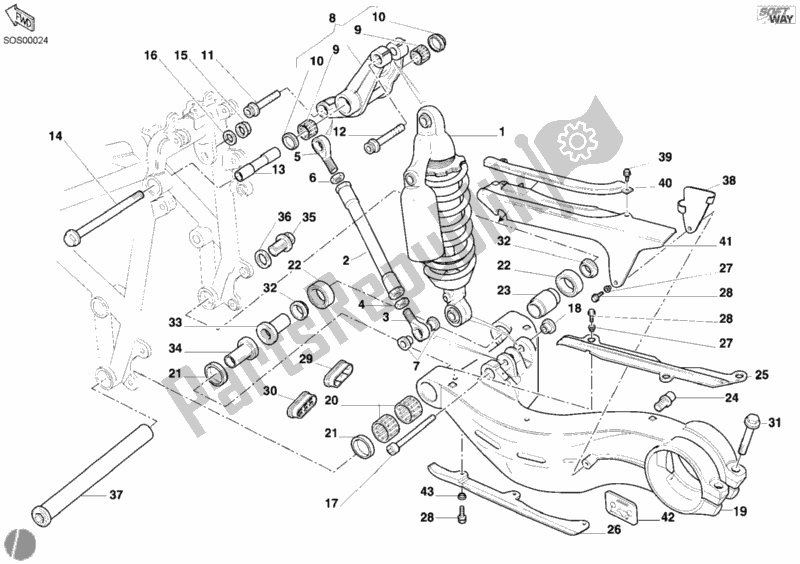 Todas las partes para Amortiguador Trasero de Ducati Superbike 998 2002