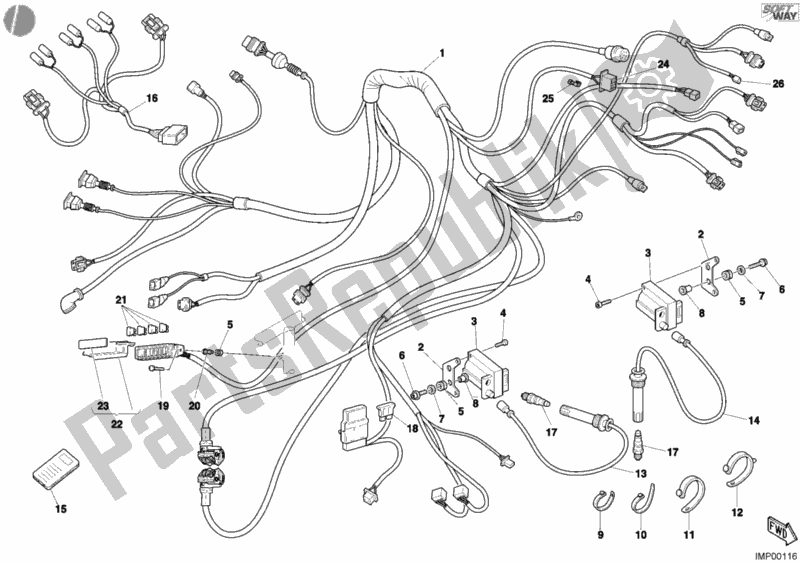 Todas as partes de Chicote De Fiação do Ducati Superbike 998 2002