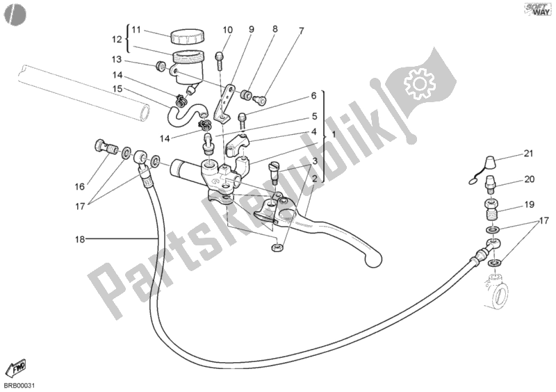 Todas as partes de Cilindro Mestre Da Embreagem do Ducati Superbike 998 2003