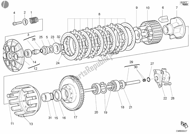 Tutte le parti per il Frizione del Ducati Superbike 998 2003