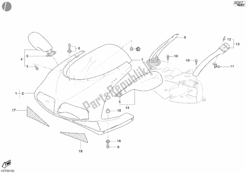 Toutes les pièces pour le Capot du Ducati Superbike 998 2003