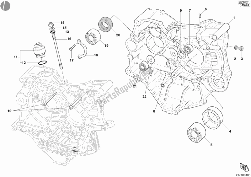 Todas as partes de Bloco Do Motor do Ducati Superbike 998 2003