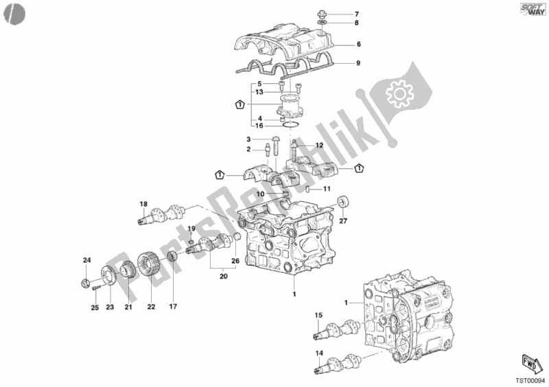 Todas as partes de Cabeça De Cilindro do Ducati Superbike 998 2003