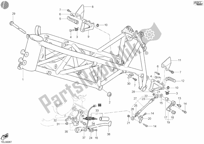 Tutte le parti per il Telaio del Ducati Superbike 998 2003