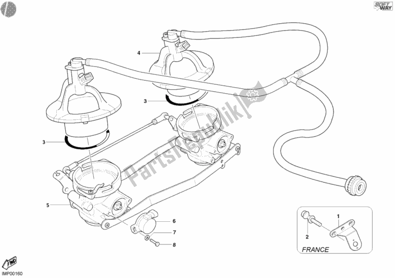 Tutte le parti per il Corpo Farfallato del Ducati Superbike 998 2003