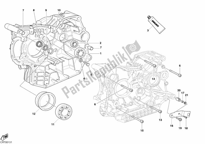 Alle onderdelen voor de Carter Lagers van de Ducati Superbike 999 2003