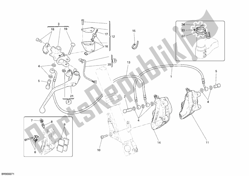 Tutte le parti per il Sistema Frenante Anteriore del Ducati Superbike 999 2003