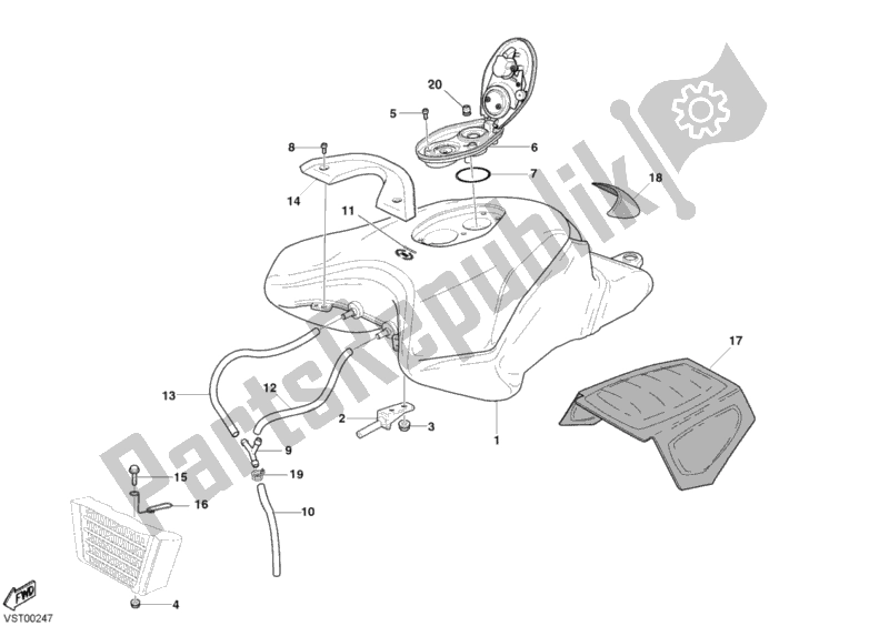 Tutte le parti per il Serbatoio Di Carburante del Ducati Superbike 999 2003