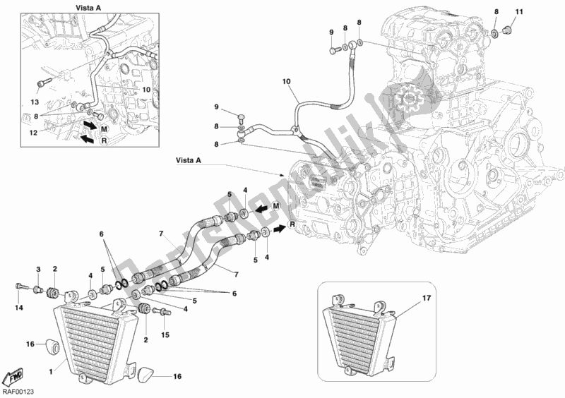 Tutte le parti per il Radiatore Dell'olio del Ducati Superbike 999 2003