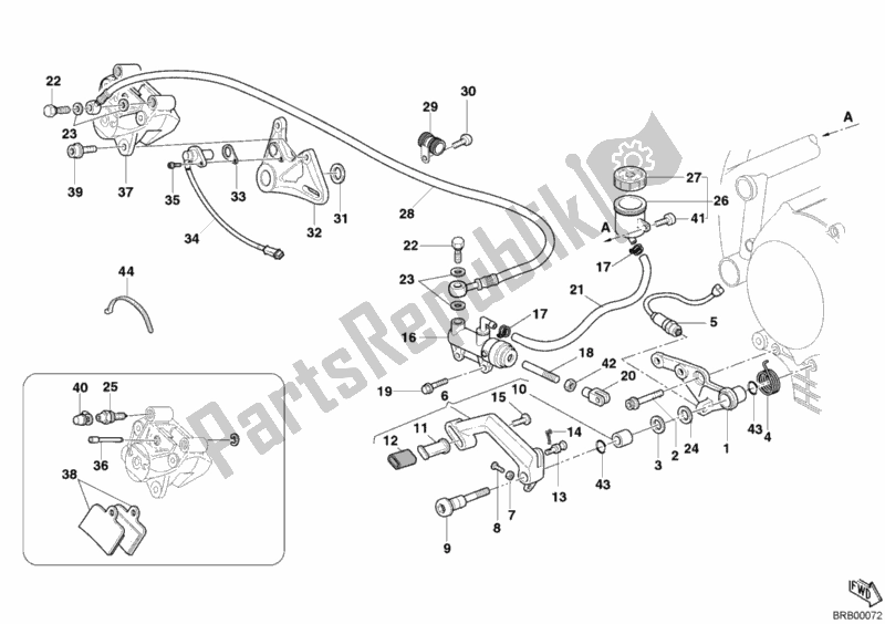 Todas las partes para Sistema De Freno Trasero de Ducati Superbike 999 2003