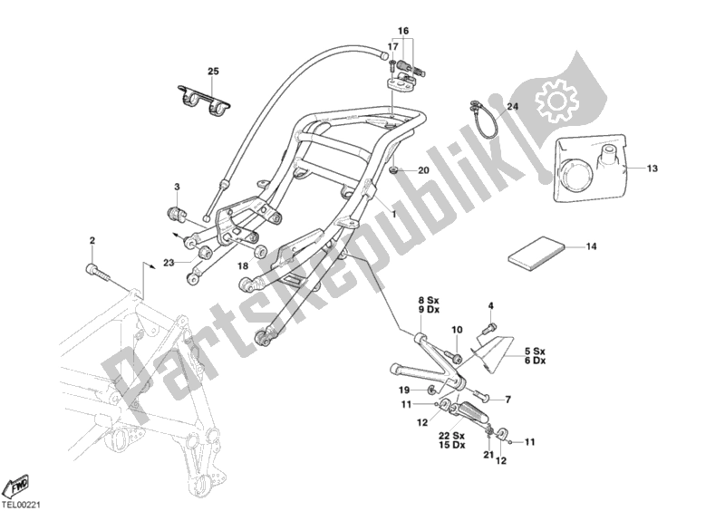 Alle onderdelen voor de Achterframe Biposto van de Ducati Superbike 999 2003