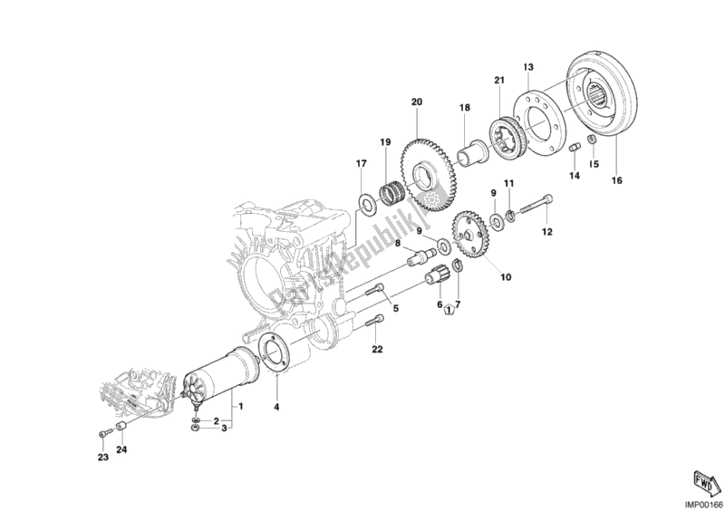 Alle onderdelen voor de Start De Motor van de Ducati Superbike 999 2003