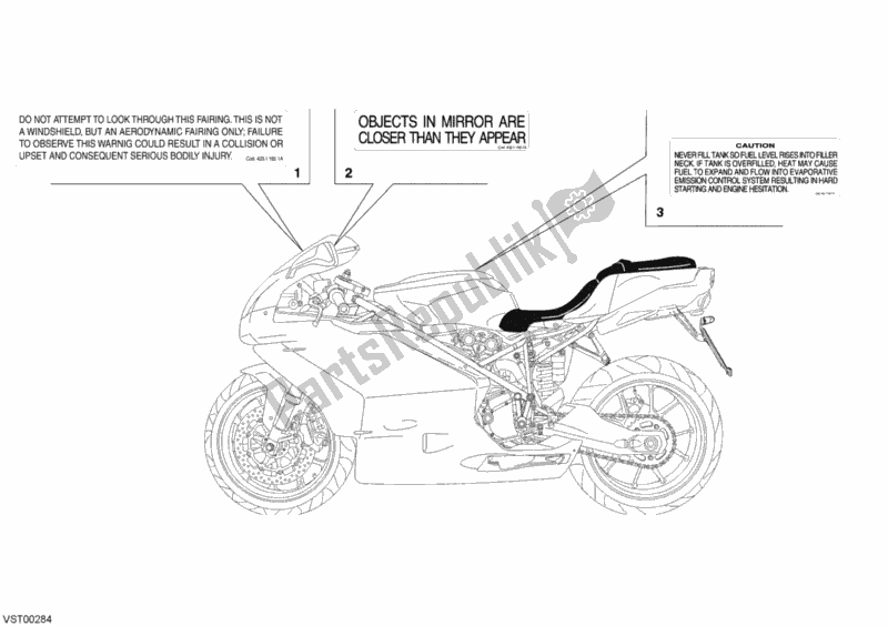 Todas las partes para Etiquetas De Advertencia Ee. De Ducati Superbike 999 2003