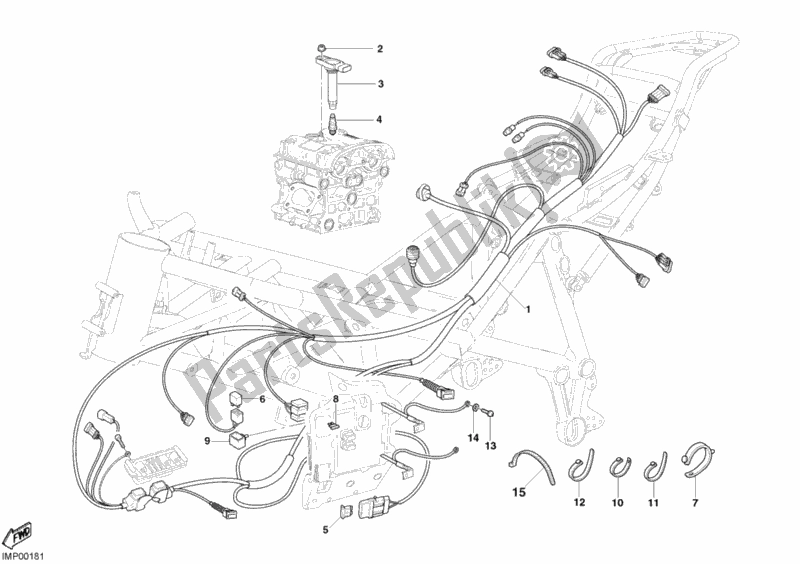 Alle onderdelen voor de Kabelboom van de Ducati Superbike 999 2003