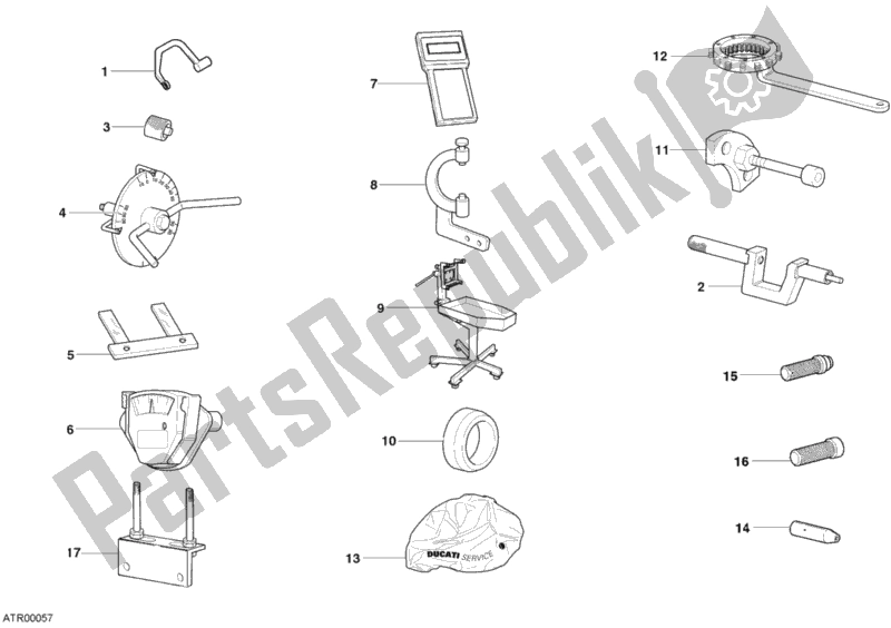 Toutes les pièces pour le 001 - Outils De Service D'atelier, Moteur du Ducati Superbike 999 2004