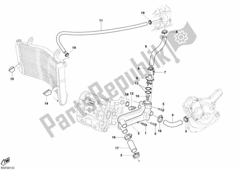 Todas las partes para Circuito De Enfriamiento de Ducati Superbike 999 2004