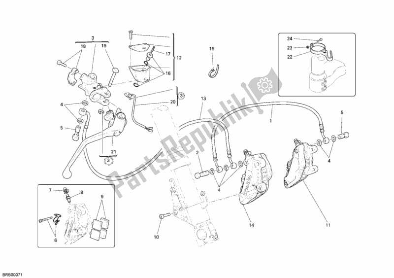 Todas las partes para Sistema De Freno Delantero de Ducati Superbike 999 2004