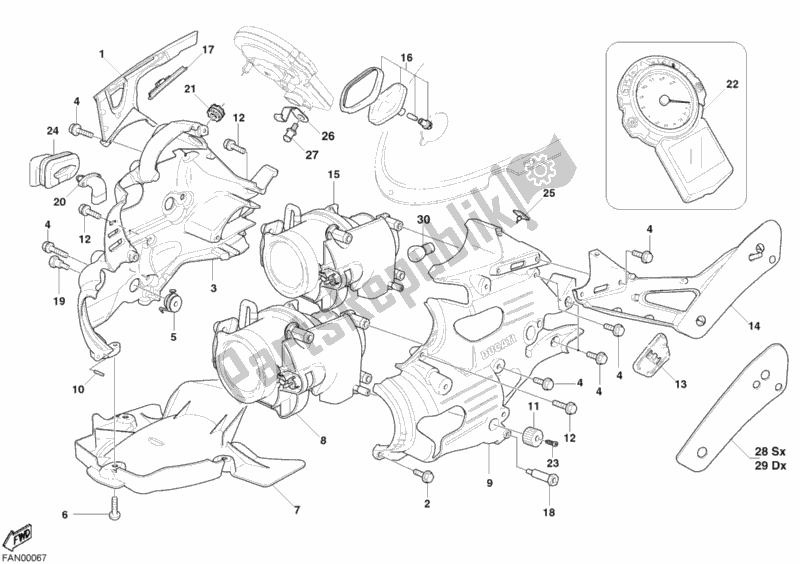 Todas las partes para Faro de Ducati Superbike 999 2004