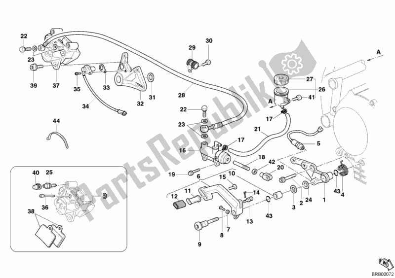 All parts for the Rear Brake System of the Ducati Superbike 999 2004