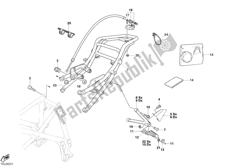 Todas las partes para Biposto Marco Trasero de Ducati Superbike 999 2004