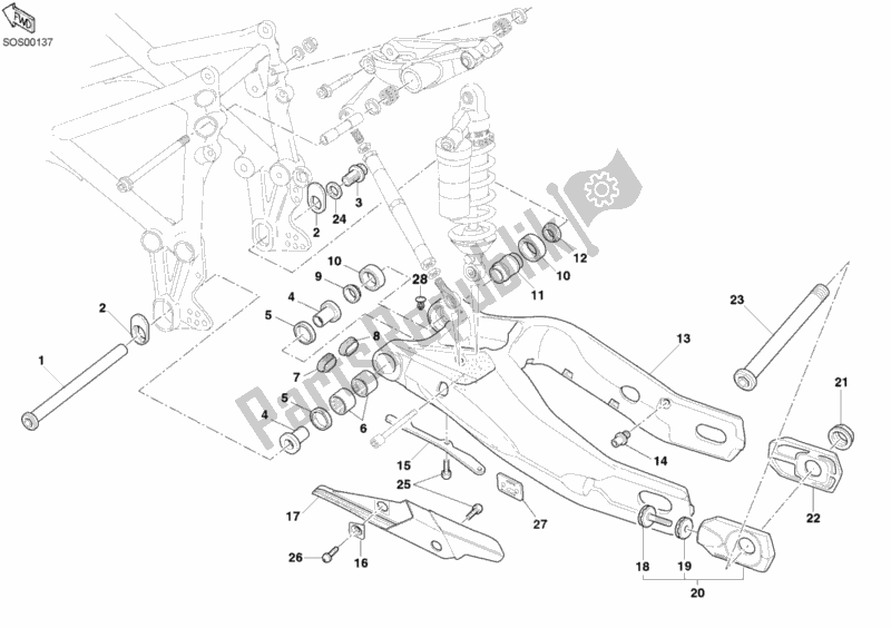 Todas las partes para Brazo Oscilante de Ducati Superbike 999 2004