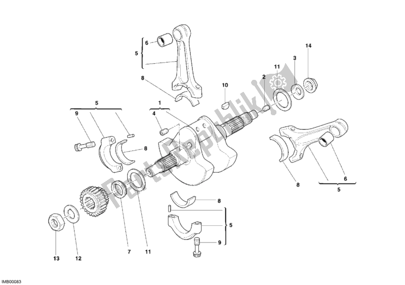 Tutte le parti per il Albero A Gomiti del Ducati Superbike 999 2005