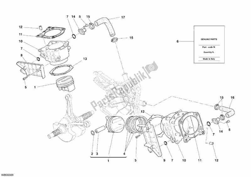 Todas las partes para Cilindro - Pistón de Ducati Superbike 999 2005