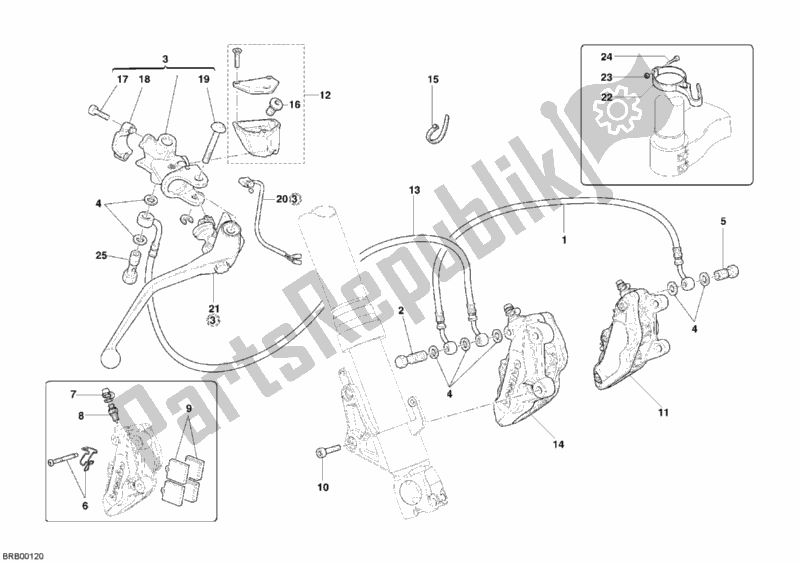 Tutte le parti per il Sistema Frenante Anteriore del Ducati Superbike 999 2005