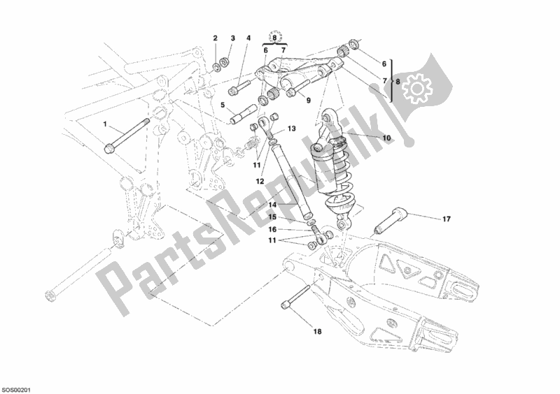 Todas las partes para Amortiguador Trasero de Ducati Superbike 999 2005