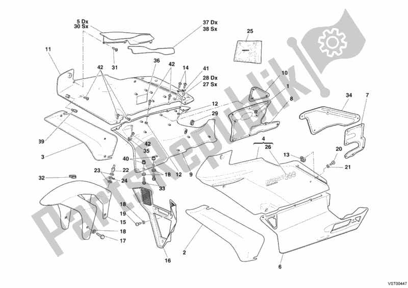 Todas as partes de Carenagem do Ducati Superbike 999 2006